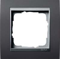 Gira 0211 81 Установочная рамка Gira Event Антрацитовый с промежуточной рамкой цвета &quot;алюминий&quot;