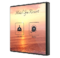 Zennio Выключатель сенсорный KNX Square TMD, 2-кнопочный, 2хAI/DI, термостат, датчик температуры, цвет: Цвет на выбор ZVI-SQTMD2-CUS