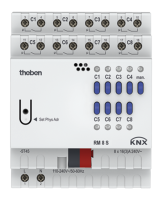 Theben 4940220 8-х канальный релейный актуатор. Линейка FIX1 RM 8 S KNX