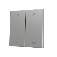 Zennio ZS70CSOFT24SHS ZS70, Крышка для двух кнопок KNX Soft 70x70 мм, Наклон вверх и вниз, Значок затвора, Серебристый