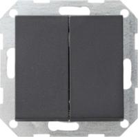 Gira 286128 Кнопочный выключатель 10 AX 250 В~ с вертикально расположенной клавишей двойн.Перекрестный переключатель, 2-клавишн.