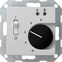 Gira 0394 015 Термостат помещения 230/10 (4) А~ с замыкающим контактом и датчиком для электрического подогрева пола
