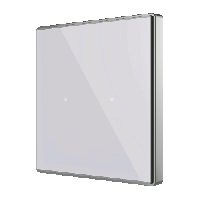 Zennio Выключатель сенсорный KNX Square TMD, 2-кнопочный, 2хAI/DI, термостат, датчик температуры, цвет: Серебряный ZVI-SQTMD2-S