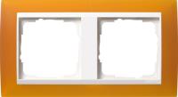 Gira 0212 332 Установочная рамка Gira Event Opaque Янтарный с промежуточной рамкой белого глянцевого цвета