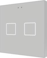 Zennio Выключатель сенсорный KNX Flat F2, 2-кнопочный, цвет: Серебряный ZVI-F2-S