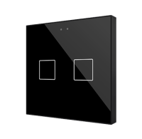 Zennio Выключатель сенсорный KNX Flat 2, версия vT, 2-кнопочный, LED индикация, 2хAI/DI, цвет: черный ZVIF2VTA