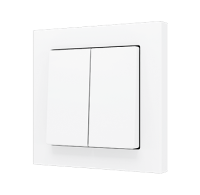 Zennio ZS552PB2W Кнопочный выключатель ZS55 для подключения к 2 бинарным входам, 2-клавишный