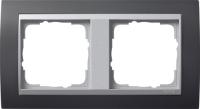 Gira 0212 81 Установочная рамка Gira Event Антрацитовый с промежуточной рамкой цвета "алюминий"