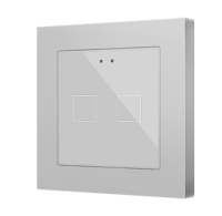 Zennio Емкостный сенсорный выключатель с подсветкой (55 x 55 мм) Flat 55 X2v2, 2-кнопочный, цвет: серебряный ZVIF55X2V2S