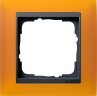 Gira 0211 14 Установочная рамка Gira Event Opaque Янтарный с промежуточной рамкой антрацитового цвета