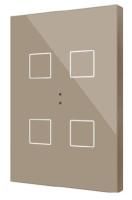 Zennio ZVIFXLX4C Flat XL X4. Стеклянная емкостная кнопка - 4 кнопки - ,цвет: шампанское