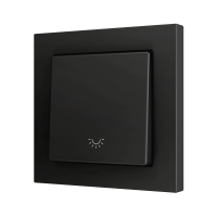 Zennio ZS551PB1LA ZS55, Простая мягкая кнопка для 1 двоичного входа 55x55 мм – Значок подсветки, Антрацит