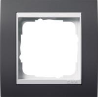 Gira 0211 328 Установочная рамка Gira Event Антрацитовый с промежуточной рамкой белого глянцевого цвета