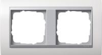Gira 0212 806 Установочная рамка Gira Event Белый глянцевый с промежуточной рамкой цвета "алюминий"