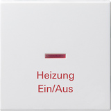 Gira 0678 03 Клавиша с контрольным окошком и надписью "Heizung Ein/Aus" (Отопление вкл/выкл)