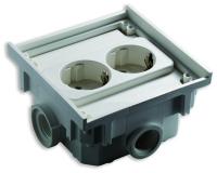 ABL 1632602 ДВОЙНАЯ РОЗЕТКА ТЕРМОПЛАСТ, 4 КАБЕЛЬНЫХ ВВОДА С РЕЗЬБОЙ