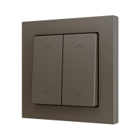 Zennio ZS552PB4SHM ZS55, Двойная мягкая кнопка для 4 бинарных входов 55x55 мм – Значок затвора, Мокко