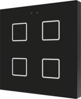 Zennio Выключатель сенсорный KNX Flat F4, 4-кнопочный, цвет: Чёрный ZVI-F4-A