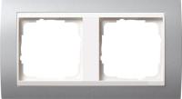 Gira 0212 326 Установочная рамка Gira Event Цвет "алюминий" с промежуточной рамкой белого глянцевого цвета