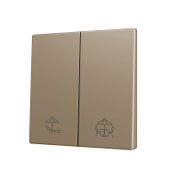 Zennio ZS70CSOFT22CC ZS70, Накладка для двух кнопок KNX Soft 70x70 мм, Наклон вниз, Шампанское, На заказ