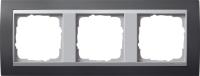 Gira 0213 81 Установочная рамка Gira Event Антрацитовый с промежуточной рамкой цвета "алюминий"