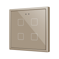 Zennio ZVIFR70X4C Выключатель сенсорный KNX Flat RGB 70 X4, 4 кнопки, 70x70, шампань