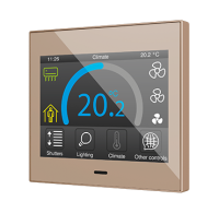 Zennio ZVIZ35V3C Емкостная сенсорная панель с 3,5-дюймовым дисплеем и датчиком влажности Z35 v3, цвет: шампань