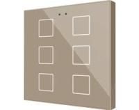 Zennio ZVIFR6C Flat RGB 6. Емкостный сенсорный переключатель с RGB-подсветкой Flat RGB, 6 кнопок, шампань