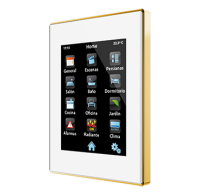 Zennio Сенсорная панель KNX Z41 PRO, емкостной ЖК дисплей 4.1’’ (3:4), цвет: белый, алюминиевая рамка под  латунь ZVI-Z41PRO-WB