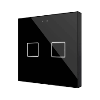 Zennio ZVIFR2A Flat RGB 2. Емкостный сенсорный переключатель с RGB-подсветкой Flat RGB, 2 кнопки, антрацит