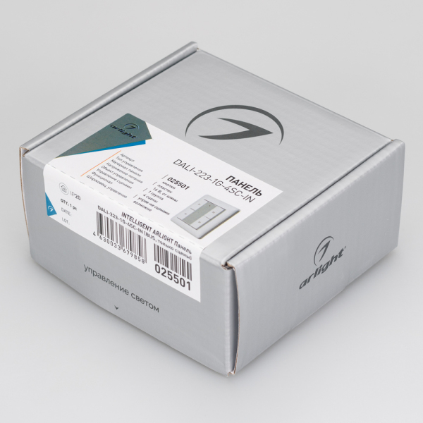 Оборудование Arlight 025501 INTELLIGENT ARLIGHT Панель DALI-223-1G-4SC-IN (BUS, только сцены) (Arlight, -) по выгодной цене. Купить в Москве со скидкой.