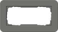 Gira 1002 413 Установочная рамка Gira E3 Soft-Touch темно-серый с несущей рамкой цвета белый глянцевый