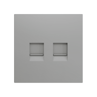 Zennio ZS70C245S ZS70, Декоративная накладка для разъема RJ45 70x70 мм, 2 вставки, цвет серебристый