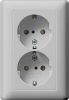 Gira 0783 015 Двойная розетка SCHUKO 16 A 250 В~ с shutter и цельной накладкой