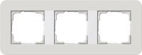 Gira 0213 411 Установочная рамка Gira E3 Soft-Touch светло-серый с несущей рамкой цвета белый глянцевый