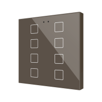 Zennio ZVIFR8M Плоский RGB 8. Стеклянная емкостная кнопка, 8 кнопок, мокко