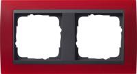 Gira 0212 88 Установочная рамка Gira Event Opaque Красный с промежуточной рамкой антрацитового цвета