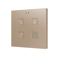 Zennio ZVITR4C Tecla RGB 4. PC-ABS Емкостный сенсорный переключатель с RGB-подсветкой, 4 кнопки, шампань