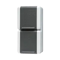 Jung 822 W SCHUKO®-розетка, 2-ная, 16 A 250 В ~, с проводным соединением, вертикально, IP 44, WG 800