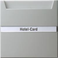 Gira 014042 Кнопочный выключатель для гостиничной карточки 10 AX 250 В~ с подсветкой и с полем для надписиПереключающий контакт 1-пол.