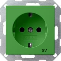 Gira 045502 Розетка SCHUKO 16 A 250 В~с зеленой накладкой и надписью "SV" (бесперебойное питание)