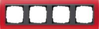 Gira 0214 88 Установочная рамка Gira Event Opaque Красный с промежуточной рамкой антрацитового цвета