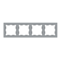 Zennio 980000406 ZS55. 4-постовая рамка, цвет: серебряный