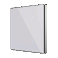 Zennio Выключатель сенсорный KNX Square TMD, 6-кнопочный, 2хAI/DI, термостат, датчик температуры, цвет: Серебряный ZVI-SQTMD6-S