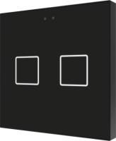 Zennio Выключатель сенсорный KNX Flat F2, 2-кнопочный, цвет: Чёрный ZVI-F2-A