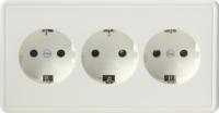 Gira 0199 40 Тройная розетка SCHUKO 16 A 250 В~ с однокомпонентной установочной рамкой
