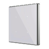 Zennio Выключатель сенсорный KNX Square TMD, 4-кнопочный, 2хAI/DI, термостат, датчик температуры, цвет: Серебряный ZVI-SQTMD4-S