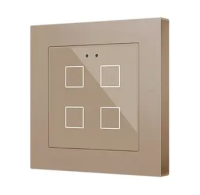 Zennio ZVIF55X4V2C Flat 55 X4 v2. Стеклянная емкостная кнопка 55x55 - 4 кнопки - ,цвет: шампанское (рама ZS55 не входит в комплект)