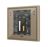 Zennio ZVIZ28C З28. Емкостная сенсорная панель (дисплей 2,8 дюйма) для рамок 70x70 - Шампанское (рамка в комплект не входит)