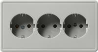 Gira 0199 42 Тройная розетка SCHUKO 16 A 250 В~ с однокомпонентной установочной рамкой